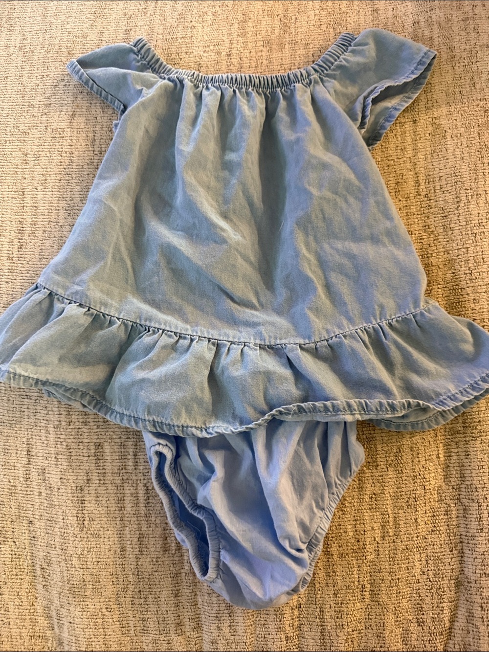 The Children's Place Light Blue Girls Chambray One-Piece Bodysuit